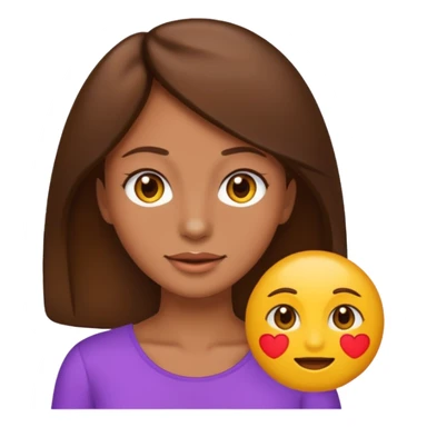 create me an emoji that looks 100% like this “👩🏼” but with brown hair sticker