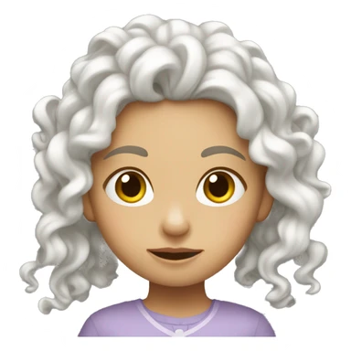 una niña con rizos blanca durmiendo  sticker