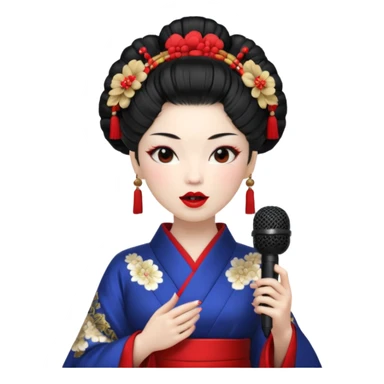 geisha singing with micro sticker