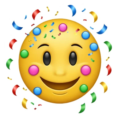 Smiley emoji with confetti  sticker
