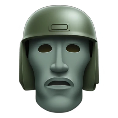 Moai avec un casque militaire sticker
