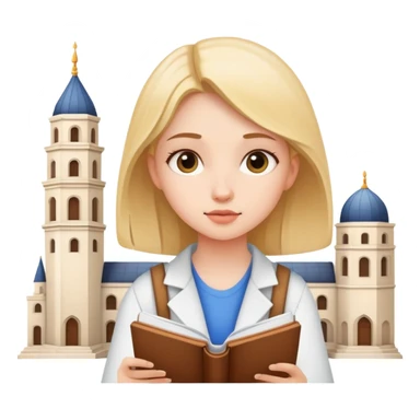 Girl studying architecture sticker