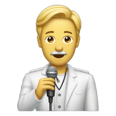 locutor falando no microfone sticker