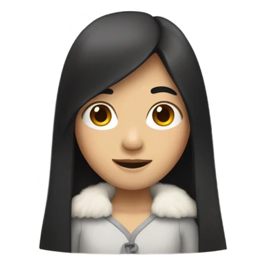 asian chinese with long black hair sticker
