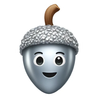 SINGLE sparkling silver acorn sticker