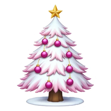 White Christmas tree with pink ornaments sticker