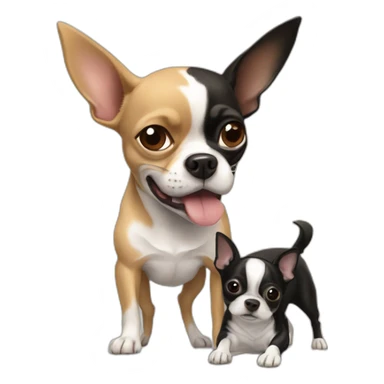 Chihuahua fighting with a Boston terrier sticker