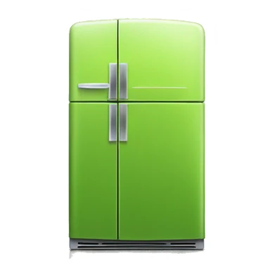 Realistic metallic lime green fridge isolated. sticker