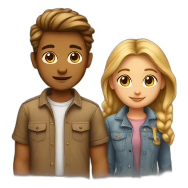 girl and boy love sticker