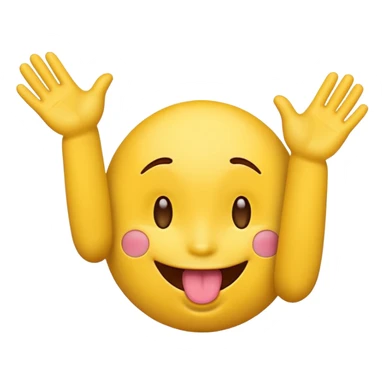 Emoji with tongue out and hands to the side  sticker