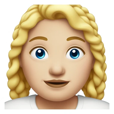 fat woman happy blue eyes sticker