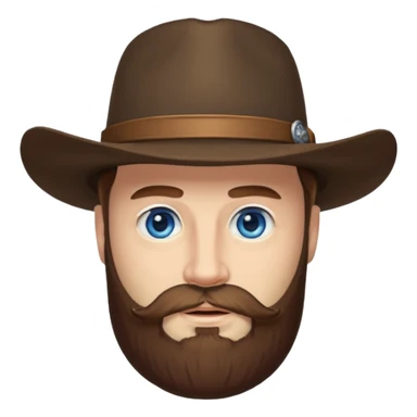 a western earl with full beard, wearing hat sticker
