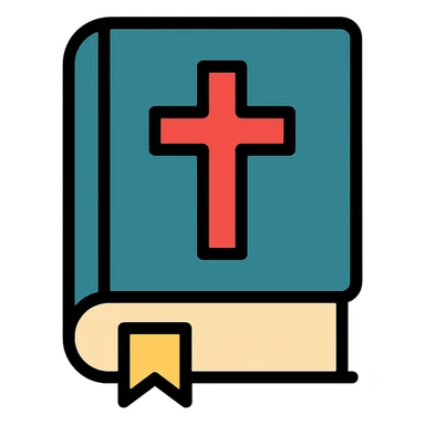 bible with a bookmark, color outlined icon sticker