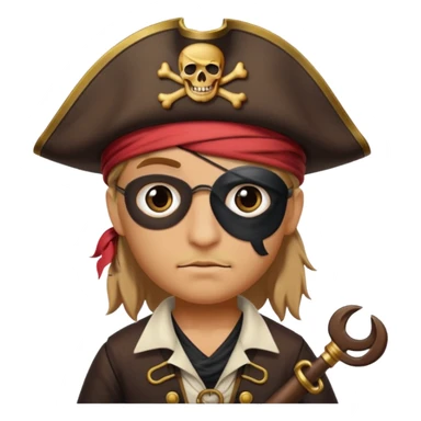 Pirata con un gráfico y un parche sticker