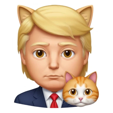 Trump with a cat sticker