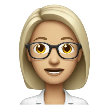 Pale Call center lady wearing glasses  sticker