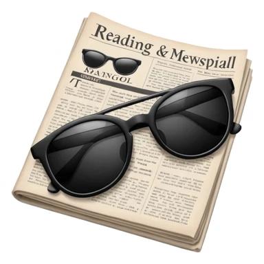 Sunglasses on newspaper sticker