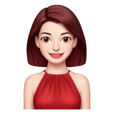 Anne Hathaway in red dress, red carpet sticker