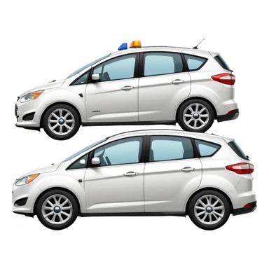 white ford car c max being towed by a towing car sticker