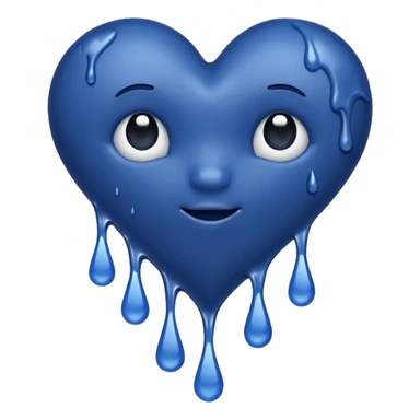 Bleeding navy blue heart  sticker