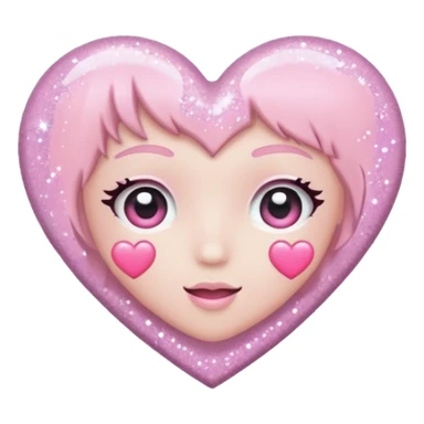 heart with pastel colors and glitter, K-pop vibe sticker