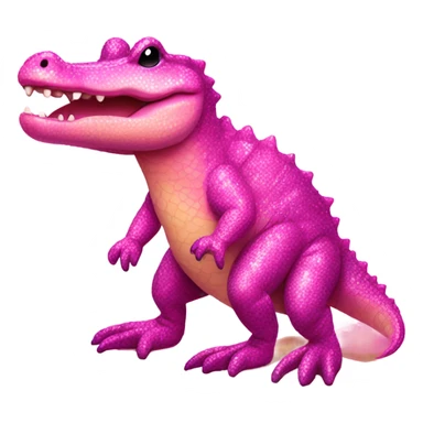 Pink ombre full body gator with glitter sticker