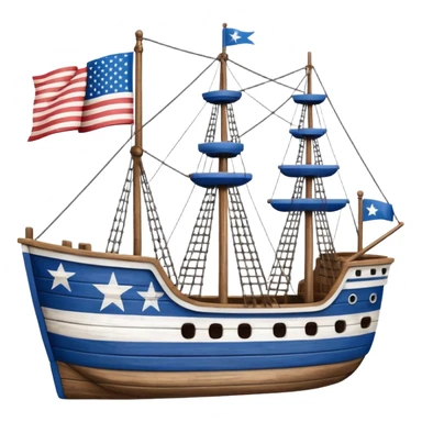generate a very realistic American ship with flag sticker
