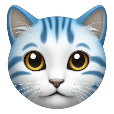 chat bleu avec un chapaux chinois blanc sticker