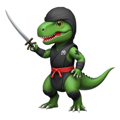 T-Rex wearing a ninja suit sticker