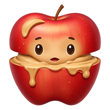 apple with peanutbutter sticker