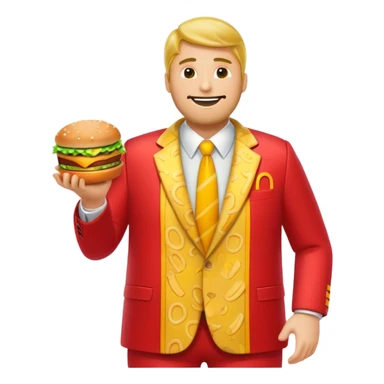 Guy in McDonald’s suit but dressed as Big Mac sticker
