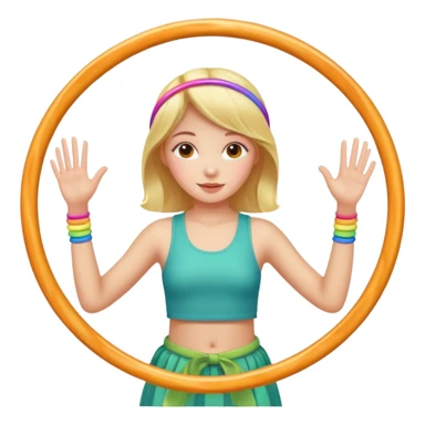 girl with 2 hula hoops sticker