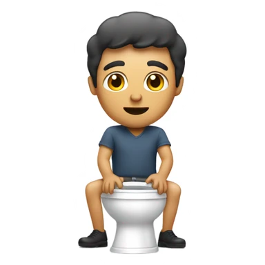 a man sitting on a toilet sticker