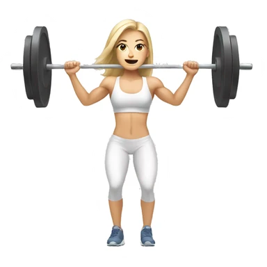 white girl doing barbell back squats  sticker
