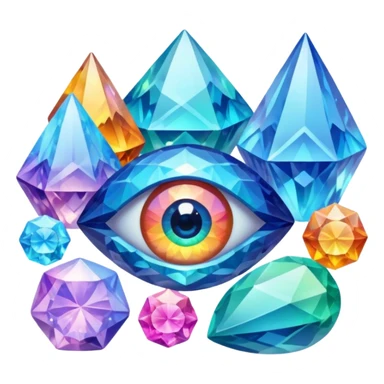 colorful minerals with eyes sticker