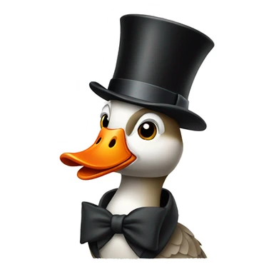 goose wearing top hat sticker