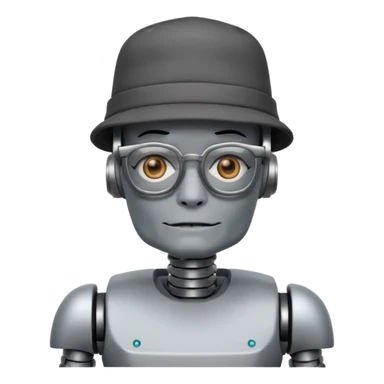 glasses tattoed robot with hat  sticker