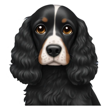 black hair hugging cocker spaniel  sticker