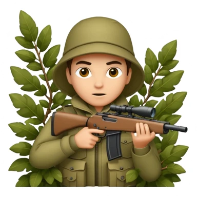 sniper in a big bush sticker