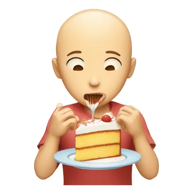 Saitama eating cake sticker