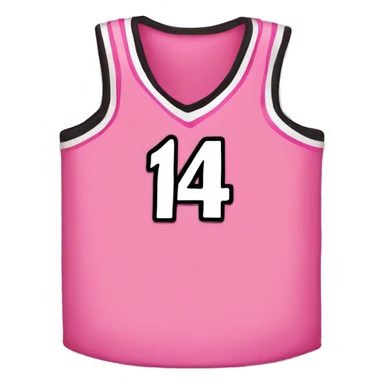 pink basketball jersey with pink bow on it and number 14 on it sticker