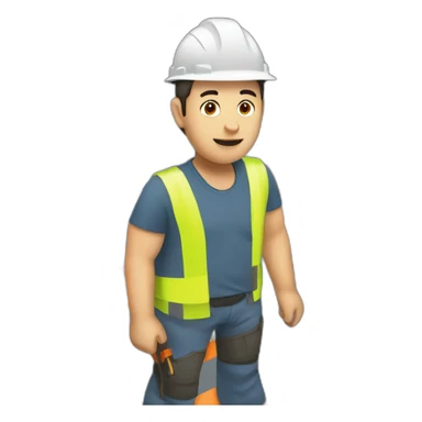 person close to road works sticker