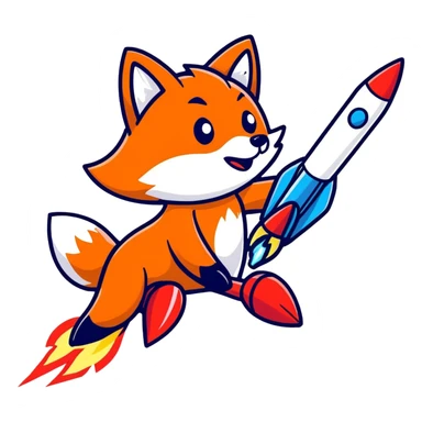 Villain Fox launches rockets  sticker