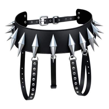 Metal garter with inward-facing spikes, fetish gothic artifact sticker