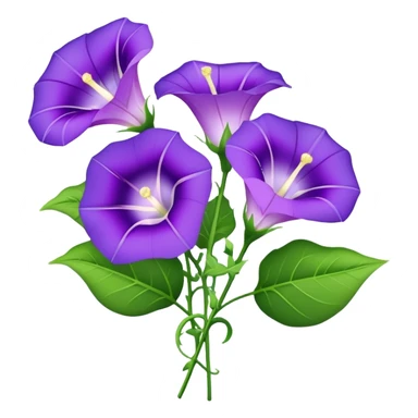 bouquet purple Morning Glorysuper, stem sticker