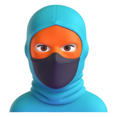 menacing robber with teal and orange balaclava sticker