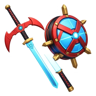 samurai themed space miner tool icon, futuristic mining tool inspired by katana, Japanese armor details, red black gold color palette, glowing energy accents, 3D cartoon, mobile game icon style, clean background, soft shadow, no text, no watermark

 sticker