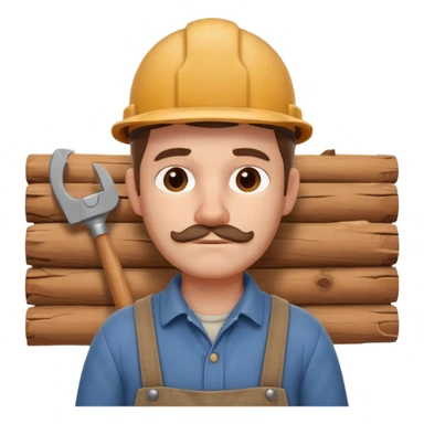 rustic carpenter portrait, head and shoulders only, wood dust on shoulders, rolled-up shirt collar, calm craftsman expression, warm workshop vibe, 3D cartoon, mobile game icon style, clean background, no text, no watermark
 sticker