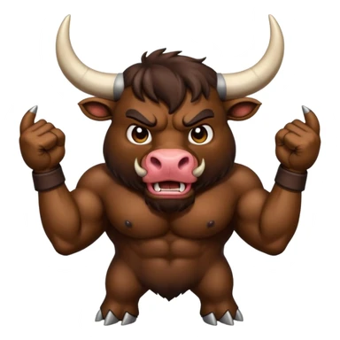 Bull hoof emoji making a like gesture angry bull sticker