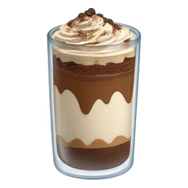 Toramisu overnight oats in a glass sticker